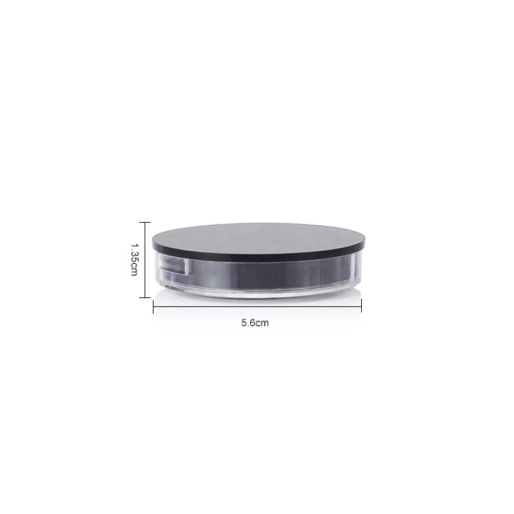 15ml black round cosmetic jar for 3 color eye shadow packaging