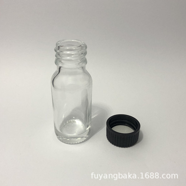 15ml clear glass essential oil Boston bottle, 1/2OZ Transparent Boston bottle with screw cap