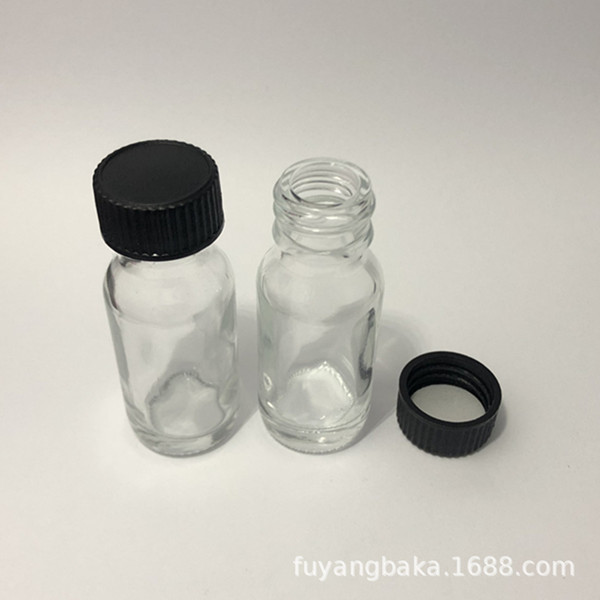 15ml clear glass essential oil Boston bottle, 1/2OZ Transparent Boston bottle with screw cap