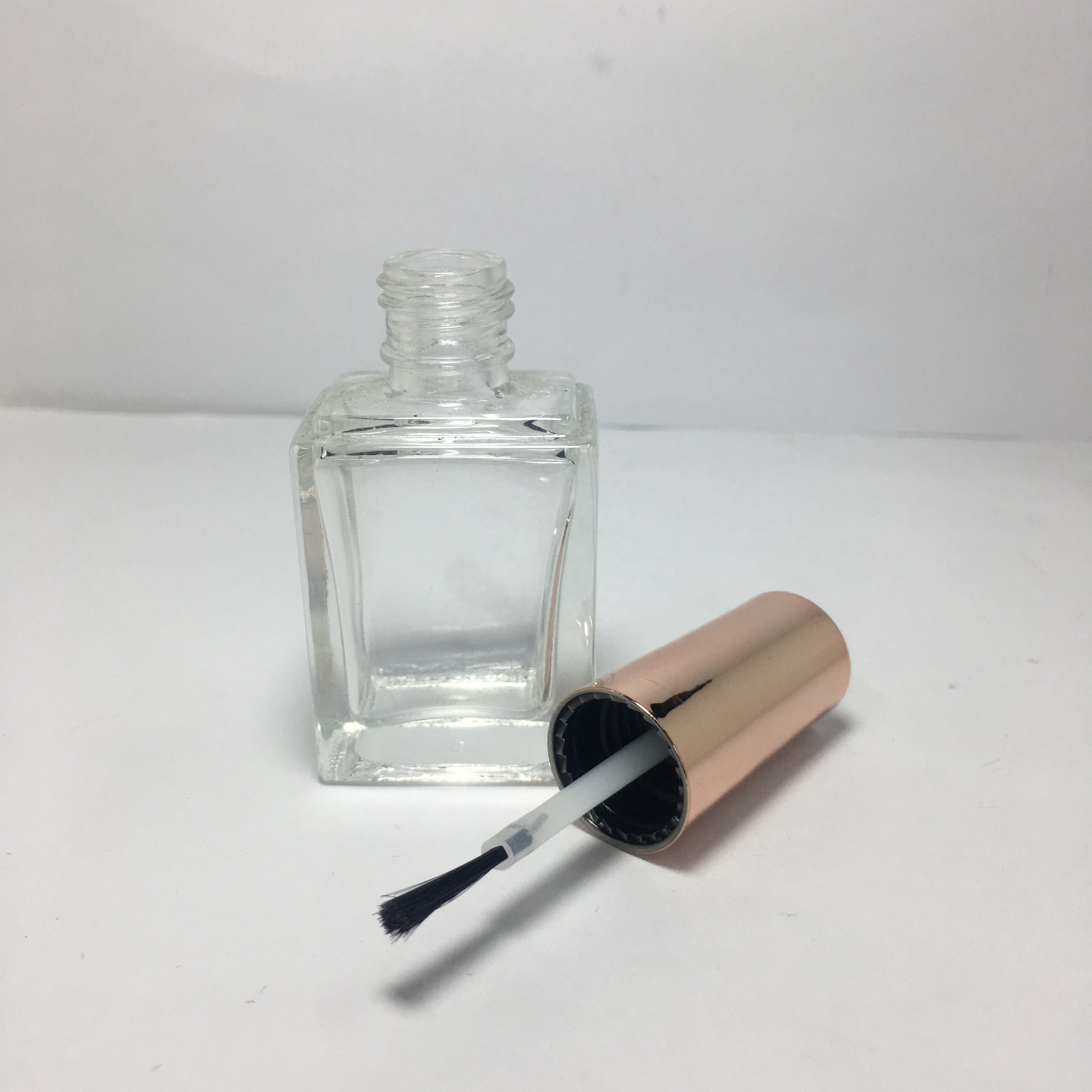 15ml clear rectangle glass empty nailpolish bottle with brush 15 ml empty flat square nail gel glass bottle