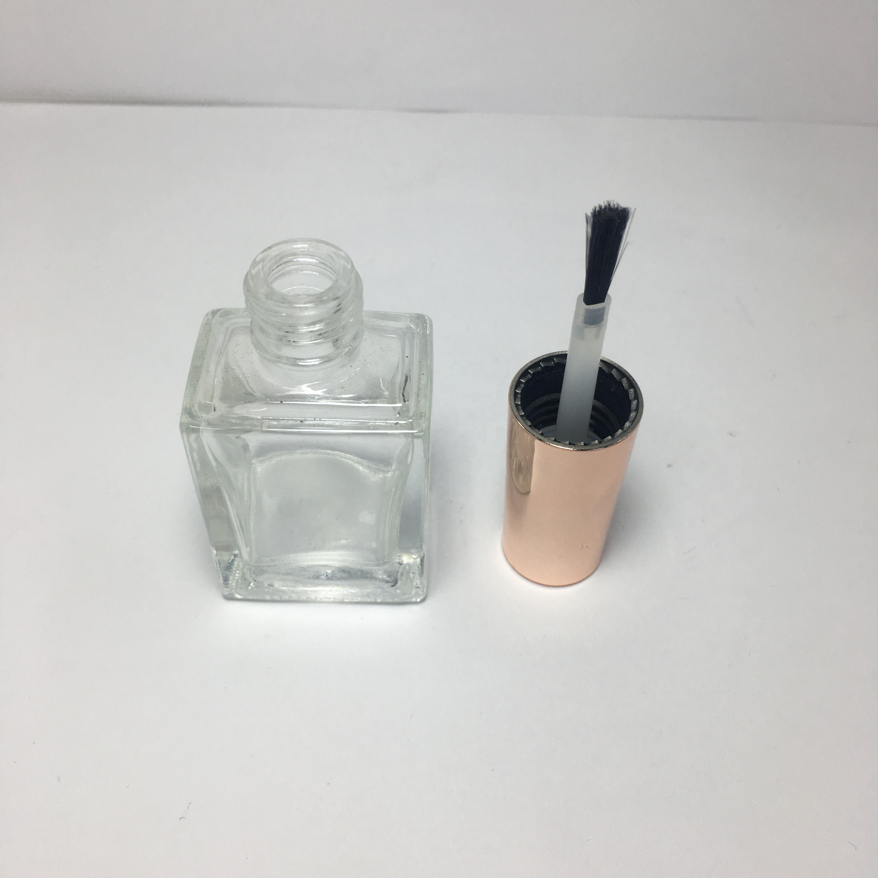 15ml clear rectangle glass empty nailpolish bottle with brush 15 ml empty flat square nail gel glass bottle