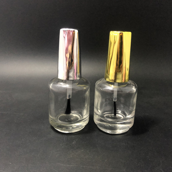 15ml clear round nail polish bottle, Nail polish bottle with black cap