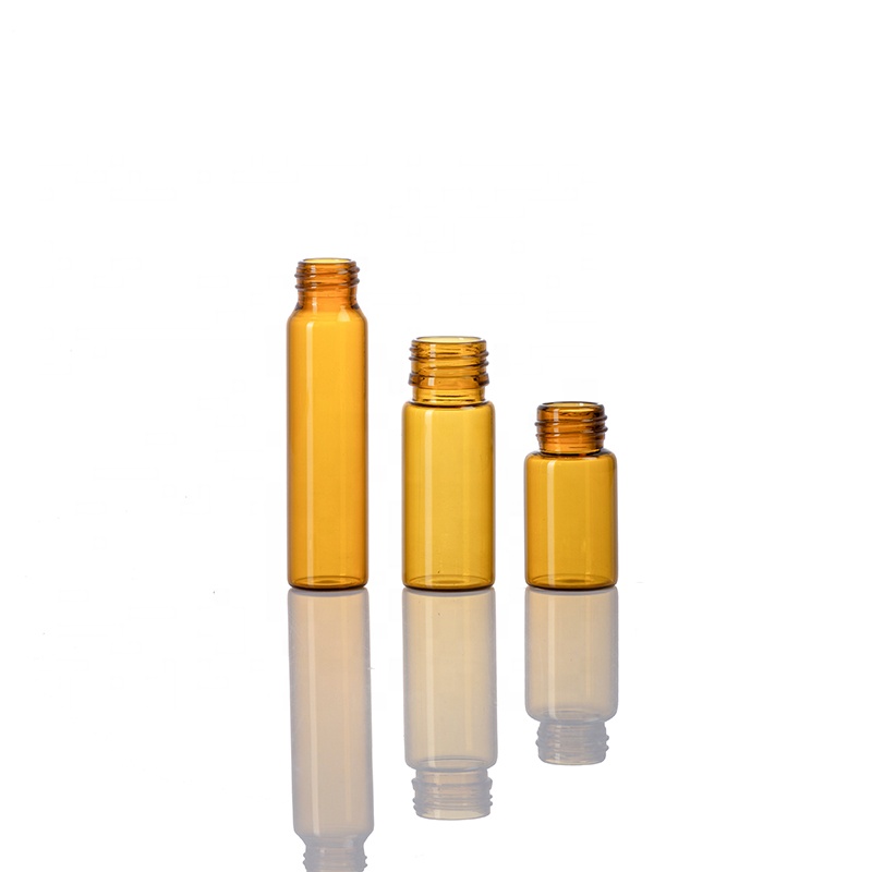 15ml clear screwed glass vial customized printing logo injection vial cosmetic bottle