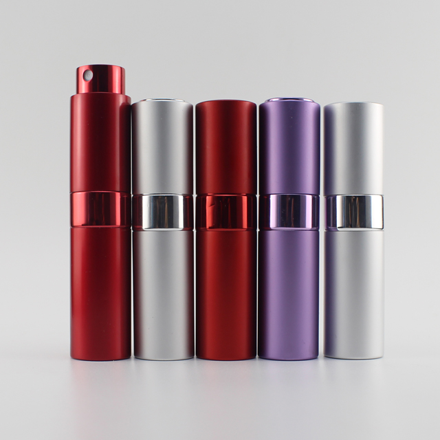 15ml colorful twist refill aluminium perfume spray bottle