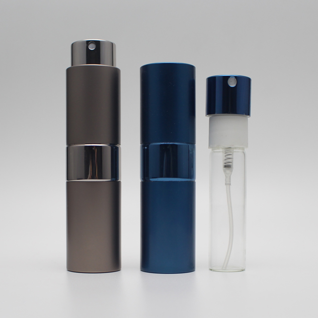 15ml colorful twist refill aluminium perfume spray bottle