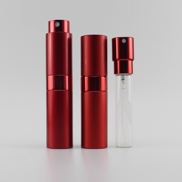 15ml colorful twist refill aluminium perfume spray bottle