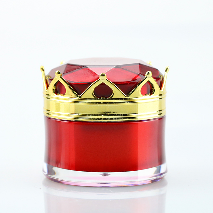 15ml crown shaped cosmetic jar custom acrylic nail polish jar cosmetic luxury cream container