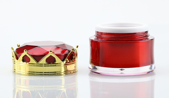 15ml crown shaped cosmetic jar custom acrylic nail polish jar cosmetic luxury cream container