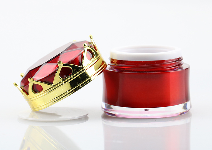 15ml crown shaped cosmetic jar custom acrylic nail polish jar cosmetic luxury cream container