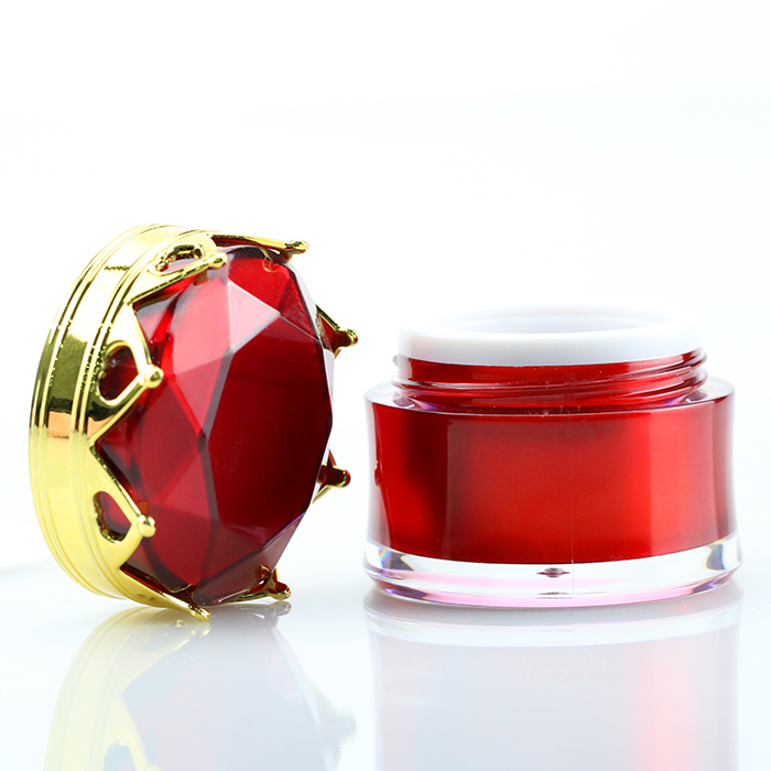 15ml crown shaped cosmetic jar custom acrylic nail polish jar cosmetic luxury cream container