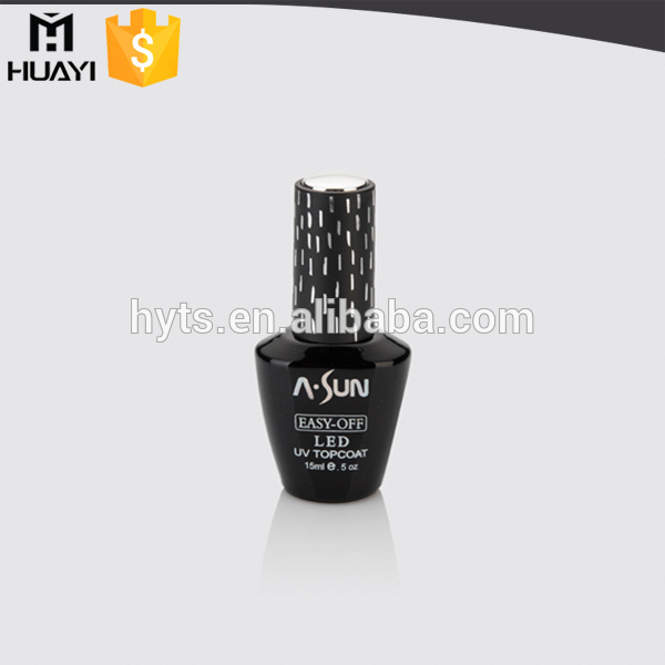 15ml elegant black color nail polish bottle uv gel