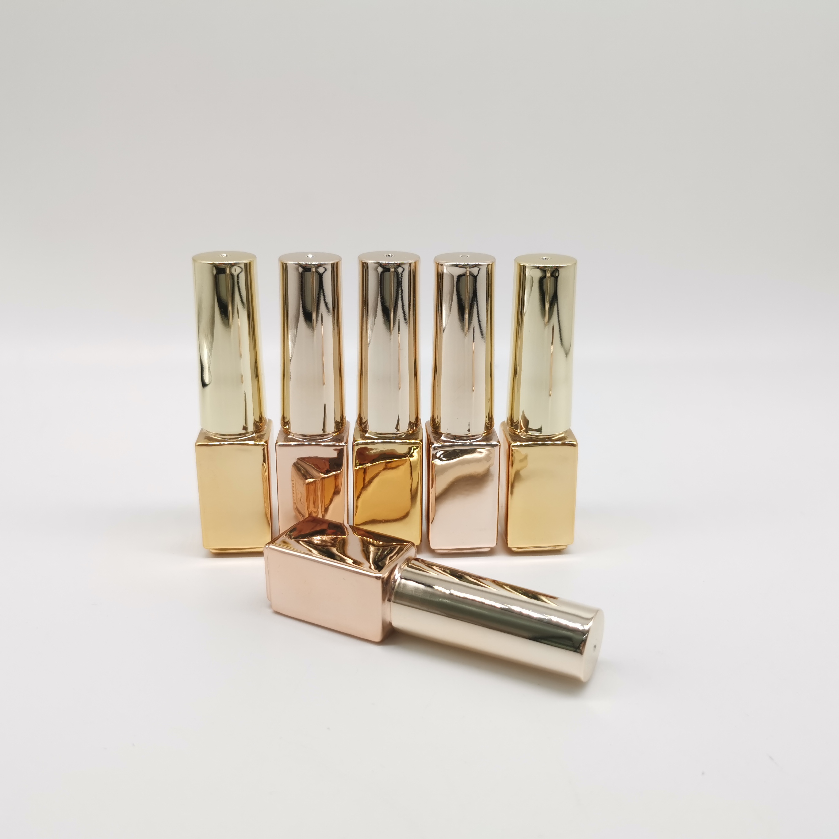 15ml empty custom square base gold glass nail polish bottles wholesale