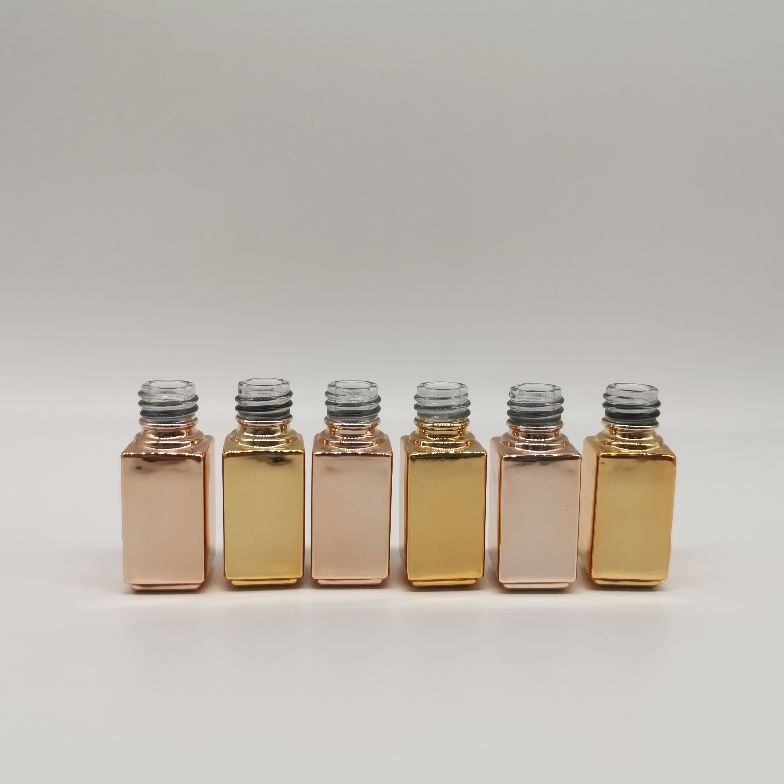 15ml empty custom square base gold glass nail polish bottles wholesale