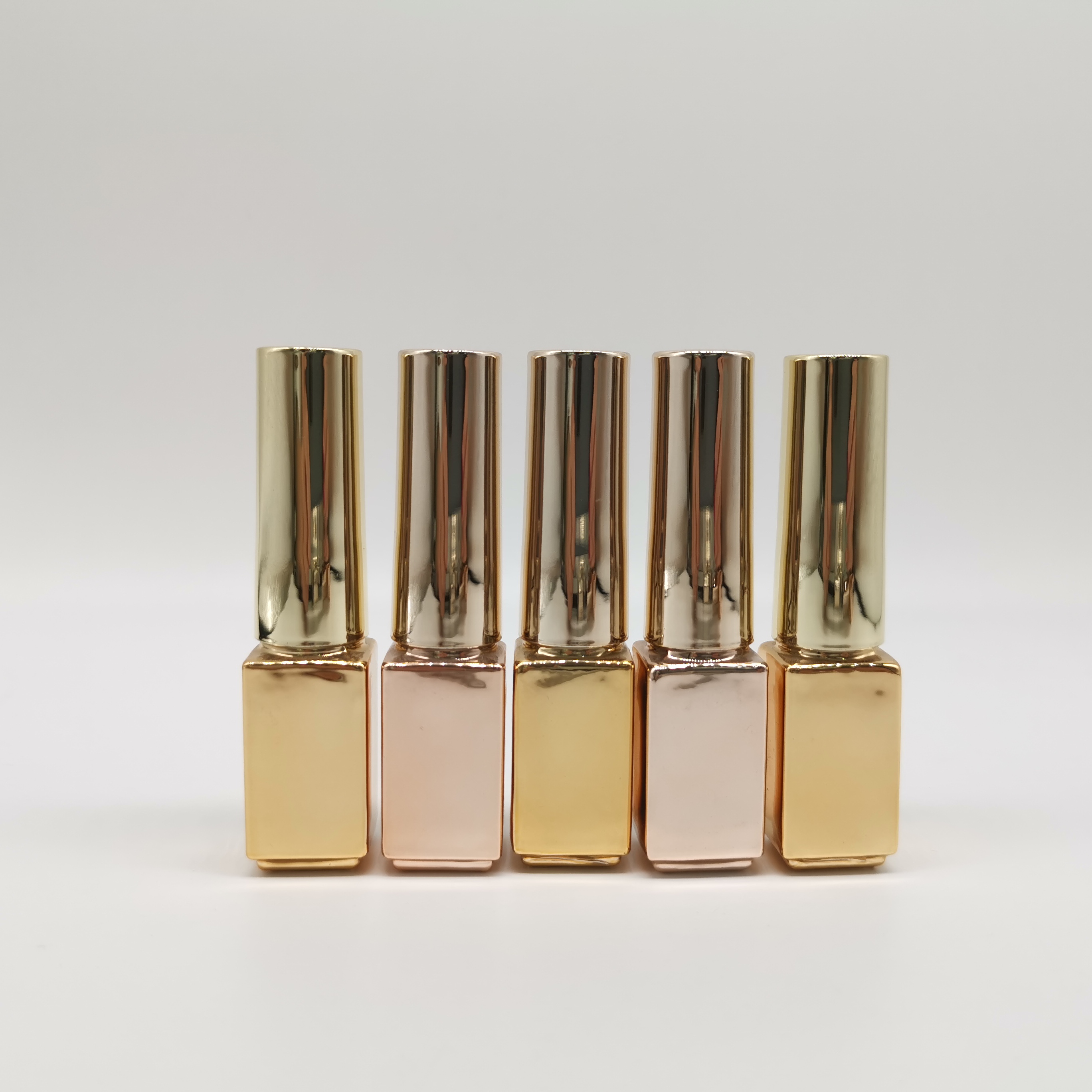 15ml empty custom square base gold glass nail polish bottles wholesale