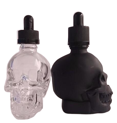 15ml empty e juice gold glass skull bottle with glass dropper