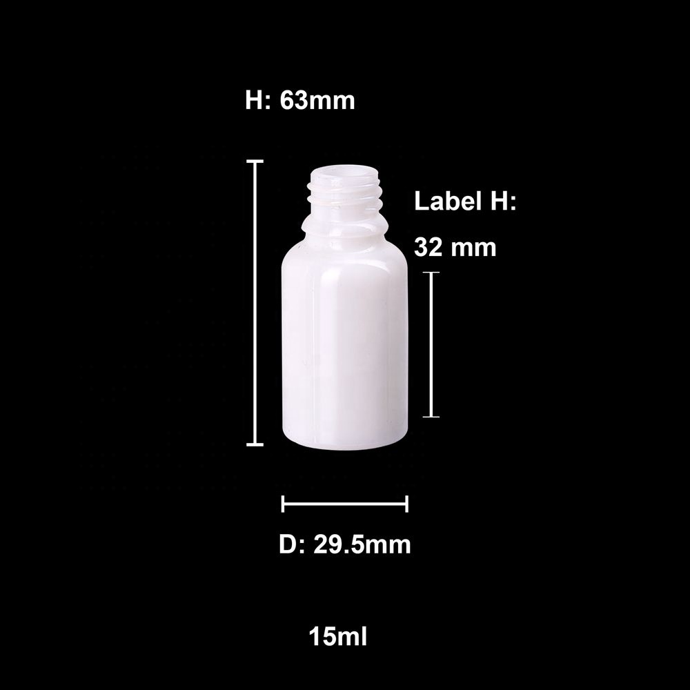 15ml face cream bottle empty opal white glass bottles 15 ml with white plastic serum pump