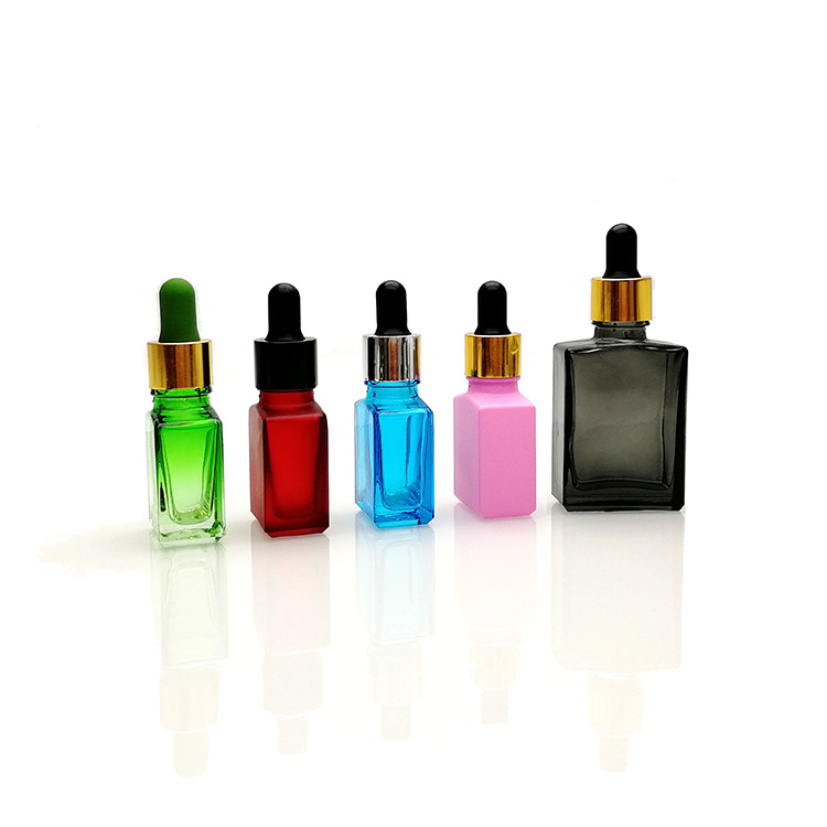 15ml flat square dropper bottle clear black 30ml 50ml rectangular glass beard oil bottle