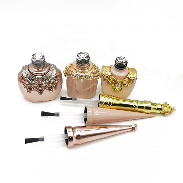 15ml glass high quality nail polish bottles pink top nail polish bottle nail polish bottle with caps