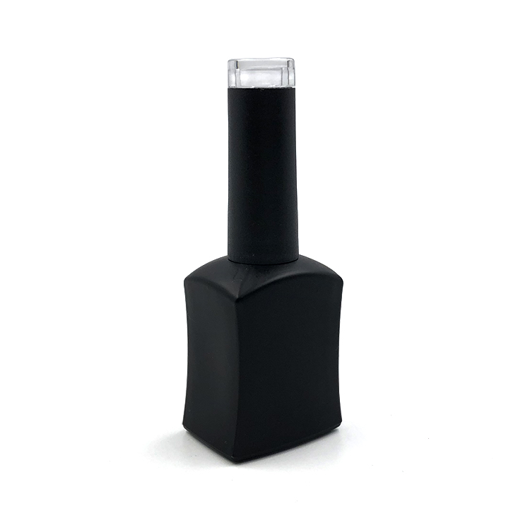 15ml large size square gel nail polish bottle with color chart black