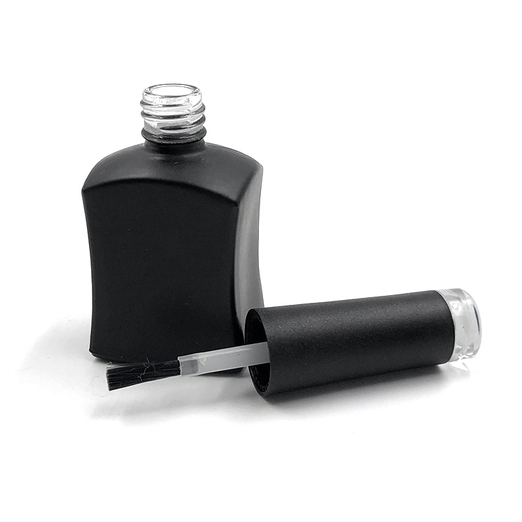 15ml large size square gel nail polish bottle with color chart black