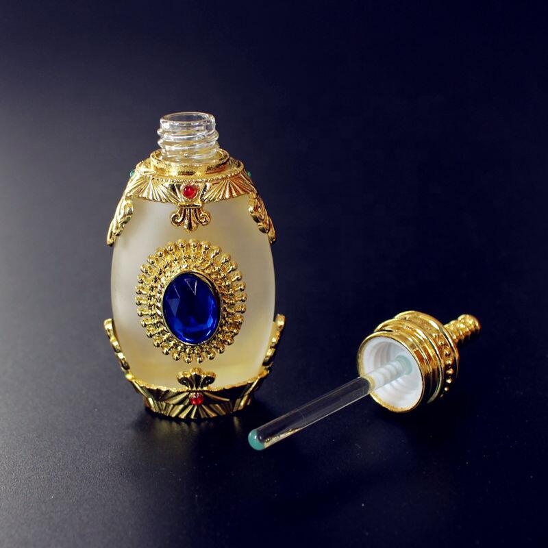 15ml metal arabic glass bottles dubai arabian glass applicator bottles for essential oil