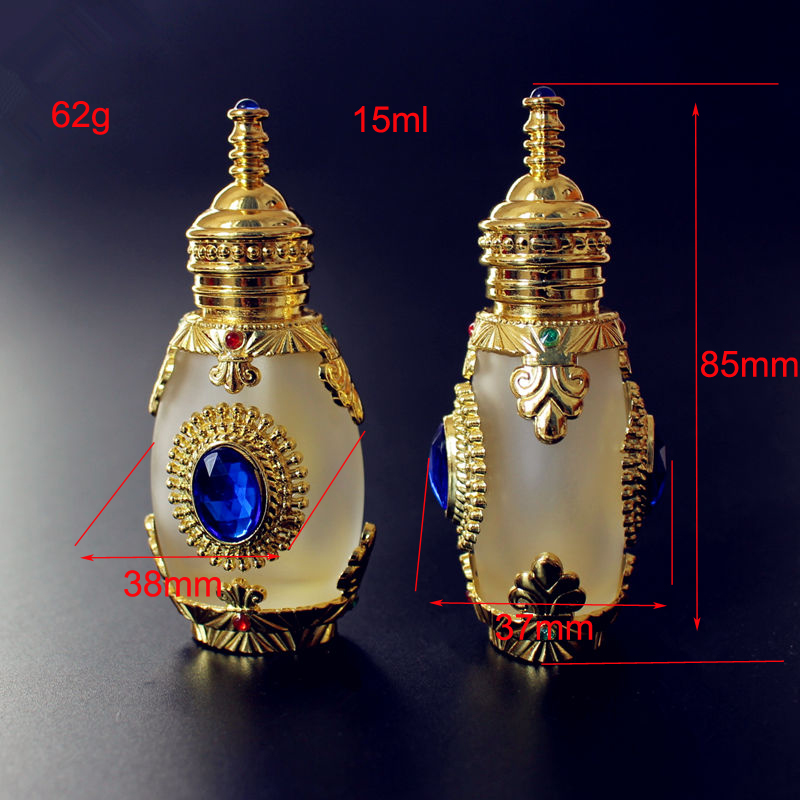 15ml metal arabic glass bottles dubai arabian glass applicator bottles for essential oil