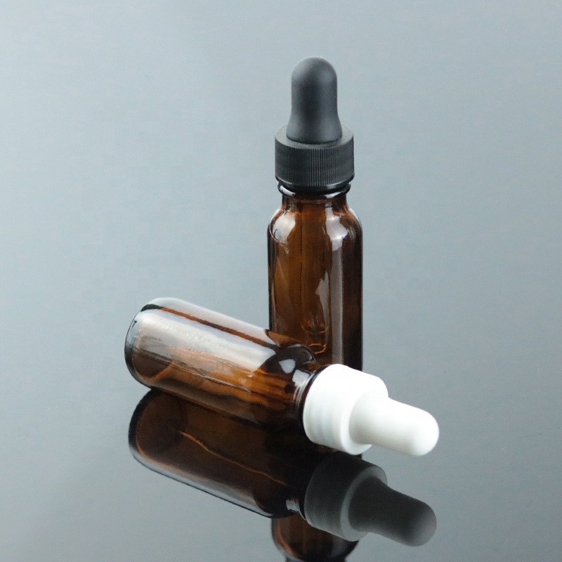 15ml mini amber boston round bottle hair oil glass dropper bottles (BRS09)