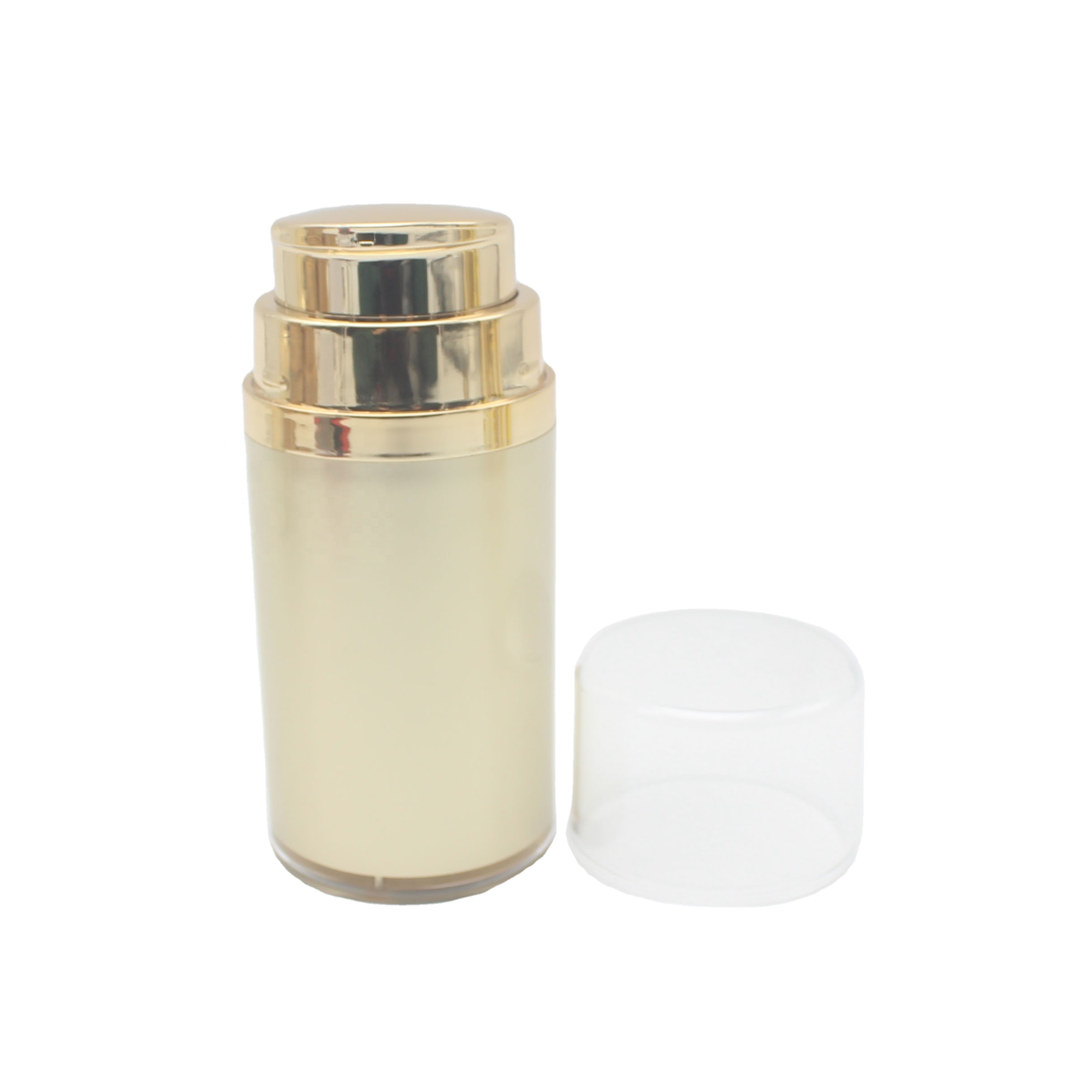 15ml plastic airless pump lotion bottle with sliver top beauty luxury cream container APB-015
