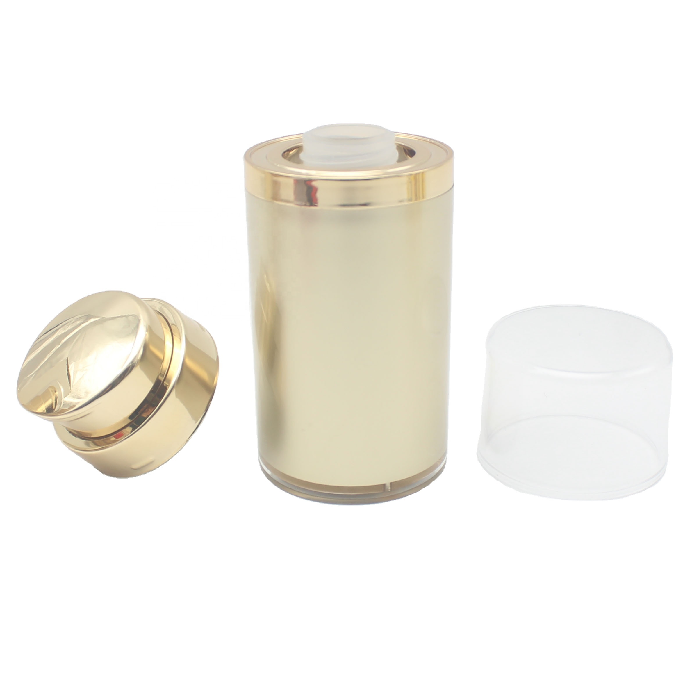 15ml plastic airless pump lotion bottle with sliver top beauty luxury cream container APB-015