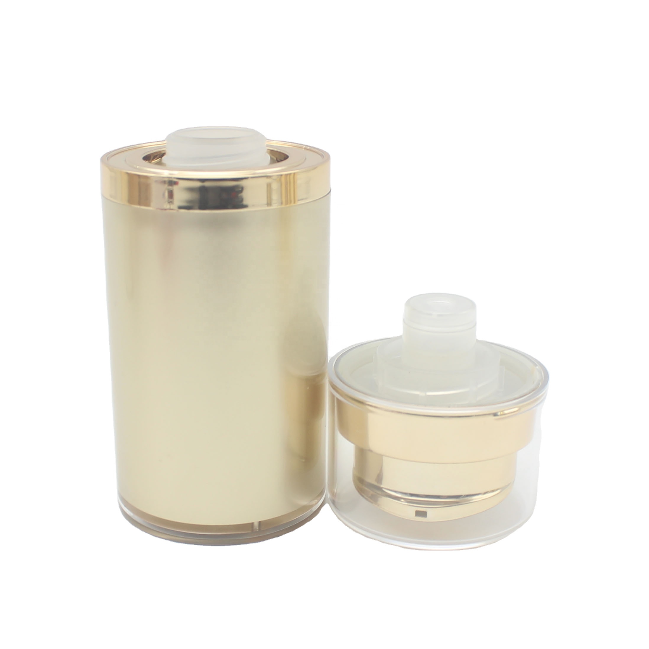 15ml plastic airless pump lotion bottle with sliver top beauty luxury cream container APB-015