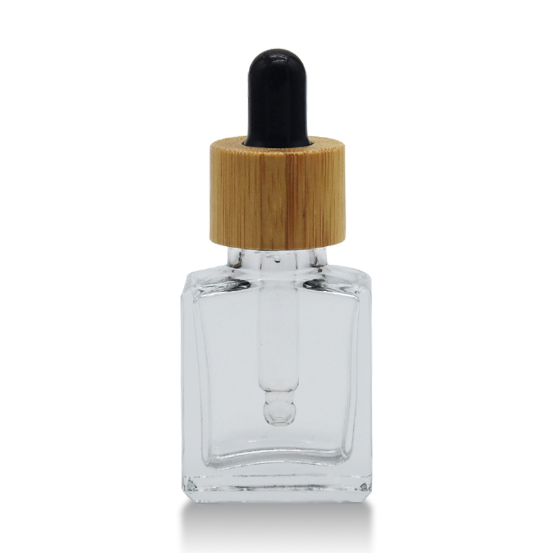 15ml rectangle bottles dropper bamboo square/sale square pipette bottle bamboo 30 ml essential oil bottles/ vape bottles glass