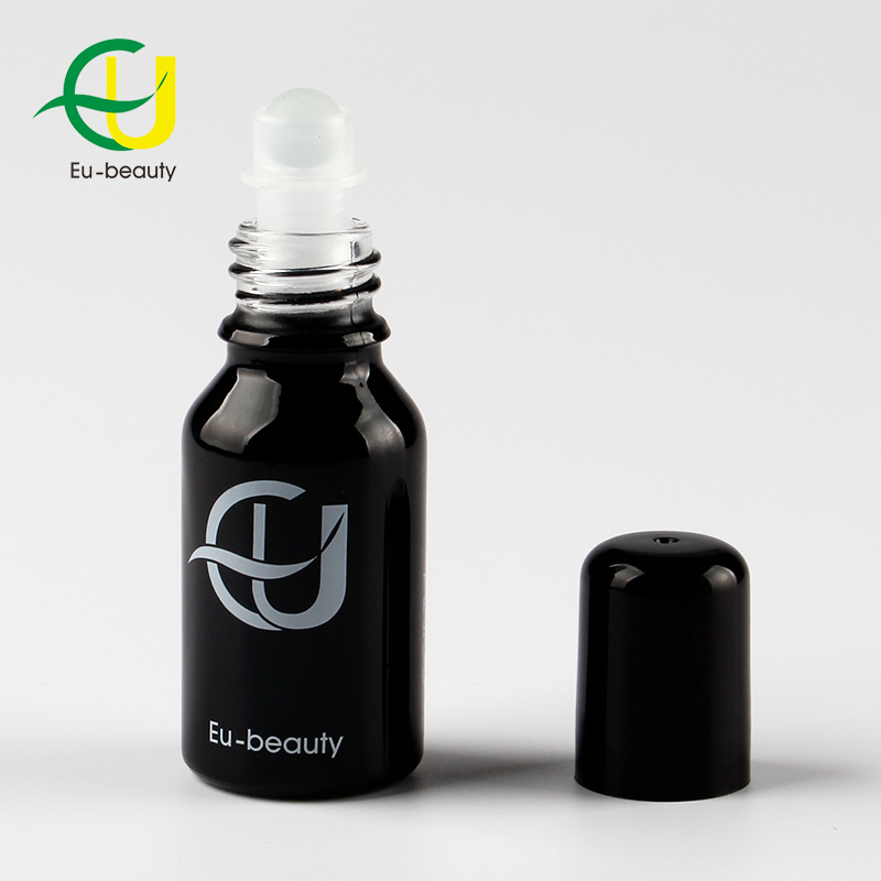 15ml roll-on essential oil bottle 15ml black glass roll on bottle with roller ball