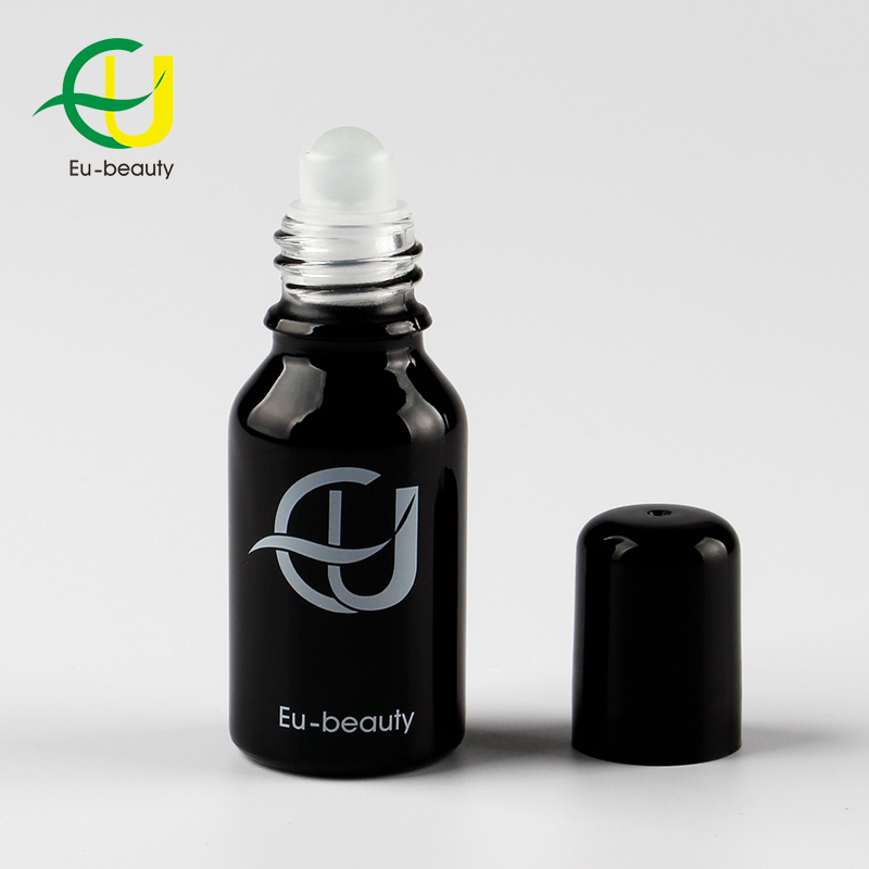 15ml roll-on essential oil bottle 15ml black glass roll on bottle with roller ball