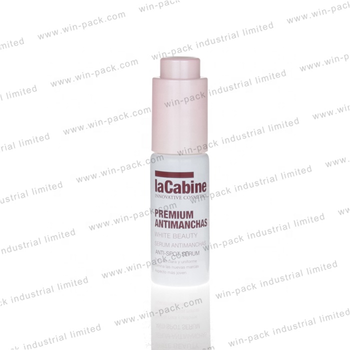15ml white gold gradient glass press pump dropper essential bottles 30ml 35ml with custom UV coating printing