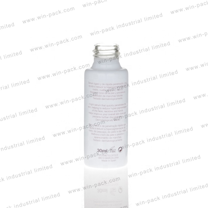 15ml white gold gradient glass press pump dropper essential bottles 30ml 35ml with custom UV coating printing