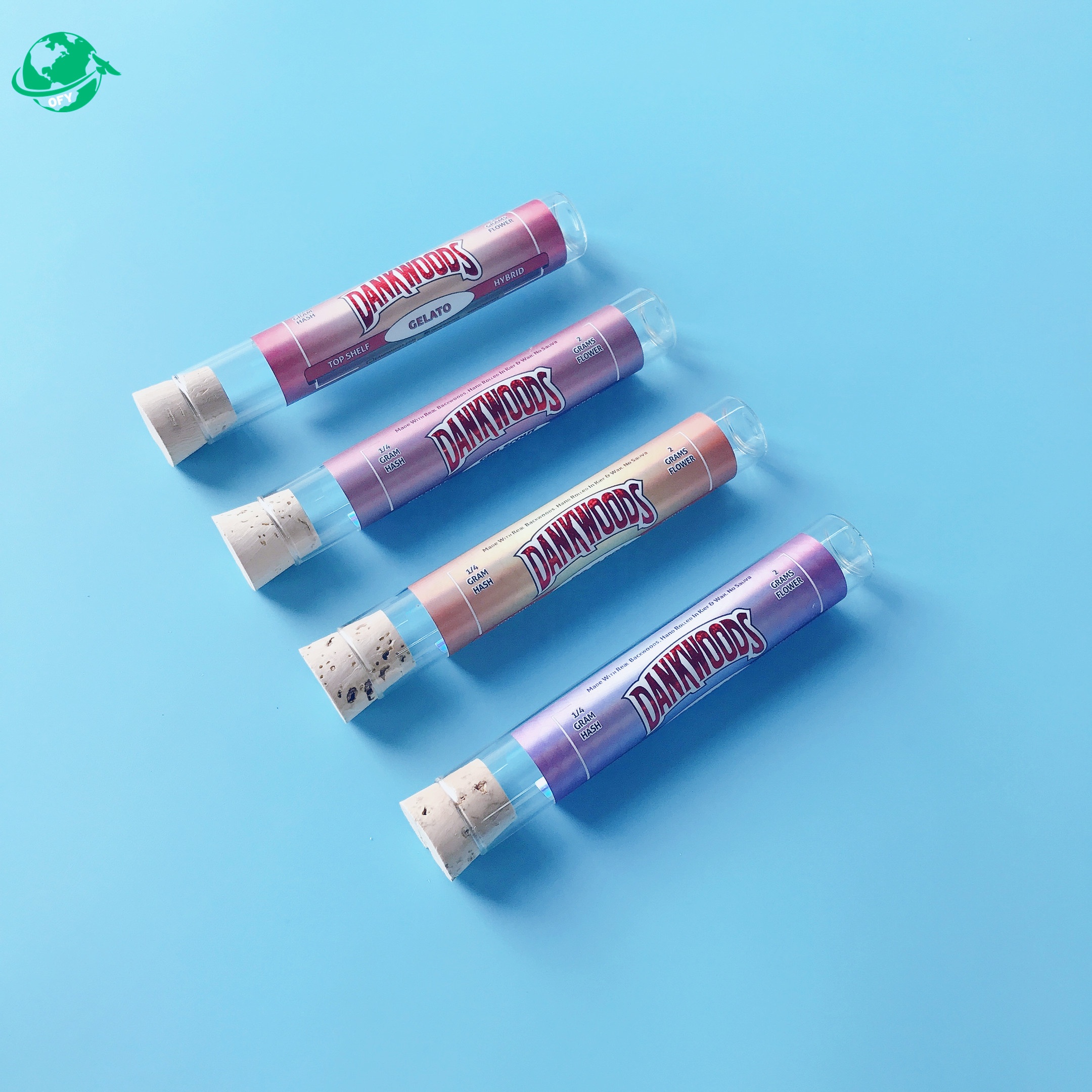 15mm 16mm 18mm Custom Length Glass Blunt Tube with Cork Top