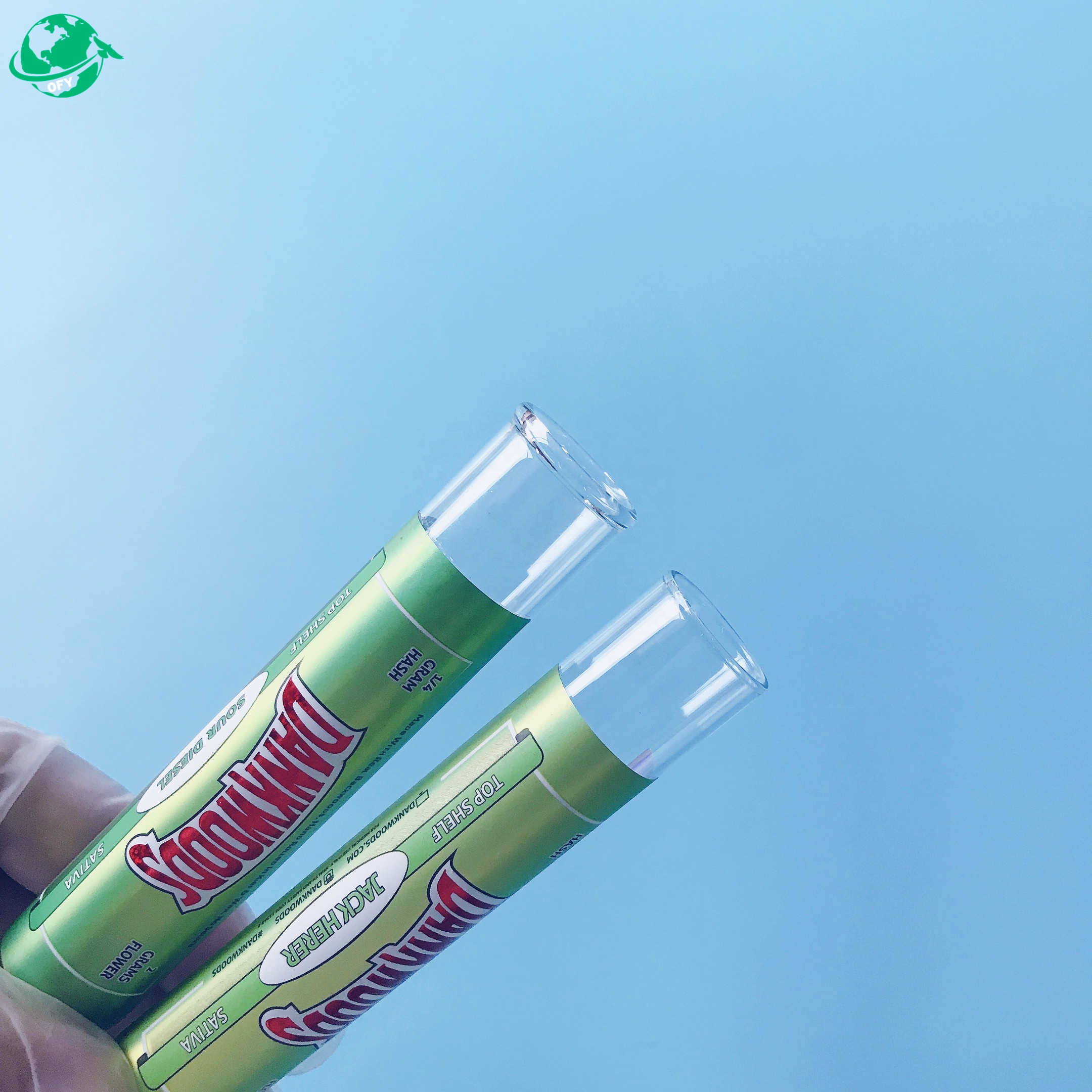 15mm 16mm 18mm Custom Length Glass Blunt Tube with Cork Top