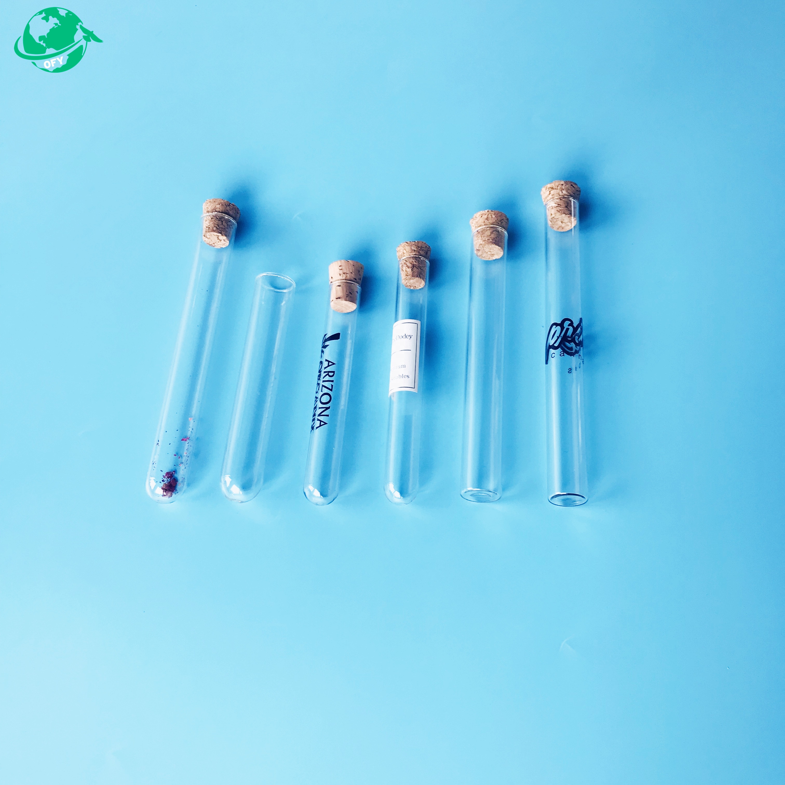 15mm 16mm 18mm Custom Length Glass Blunt Tube with Cork Top