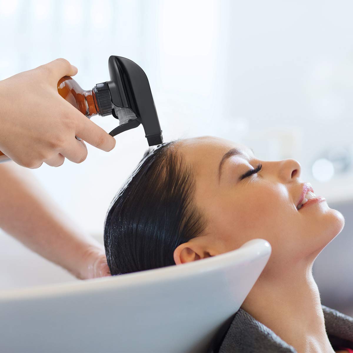 16 OZ 500ML Refillable Amber Glass Spray Bottle Essential Oil Glass Bottle With Black Trigger Spray Top