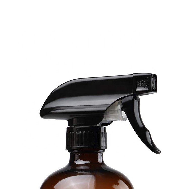 16 OZ 500ML Refillable Amber Glass Spray Bottle Essential Oil Glass Bottle With Black Trigger Spray Top