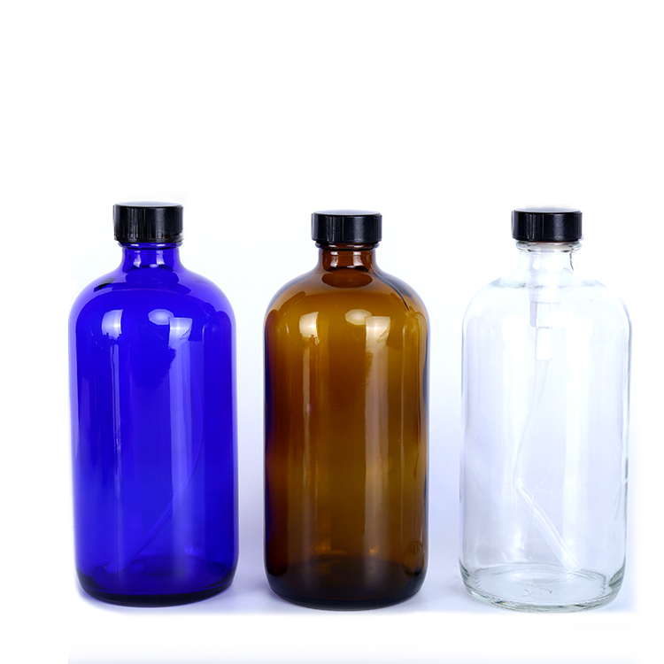 16 OZ 500ML Refillable Amber Glass Spray Bottle Essential Oil Glass Bottle With Black Trigger Spray Top