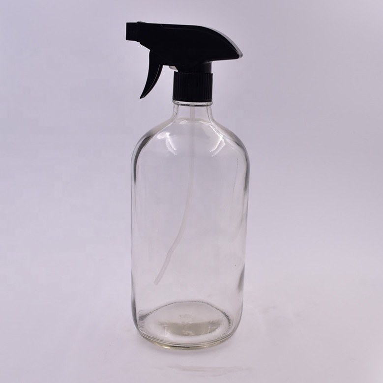 16 Ounce Clear Glass Boston Round Bottles with Stainless Steel Pumps Great for Essential Oils Lotions Liquid Soaps