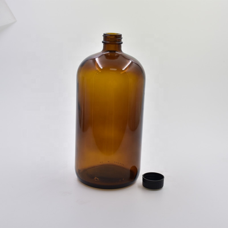 16 Ounce Clear Glass Boston Round Bottles with Stainless Steel Pumps Great for Essential Oils Lotions Liquid Soaps