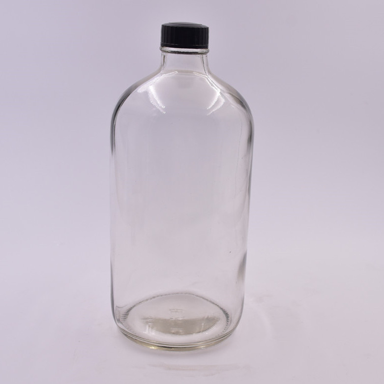 16 Ounce Clear Glass Boston Round Bottles with Stainless Steel Pumps Great for Essential Oils Lotions Liquid Soaps