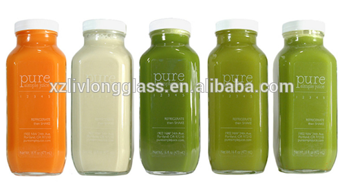 16 Ounce French Square Glass Jars for Herbs Spices and Juice