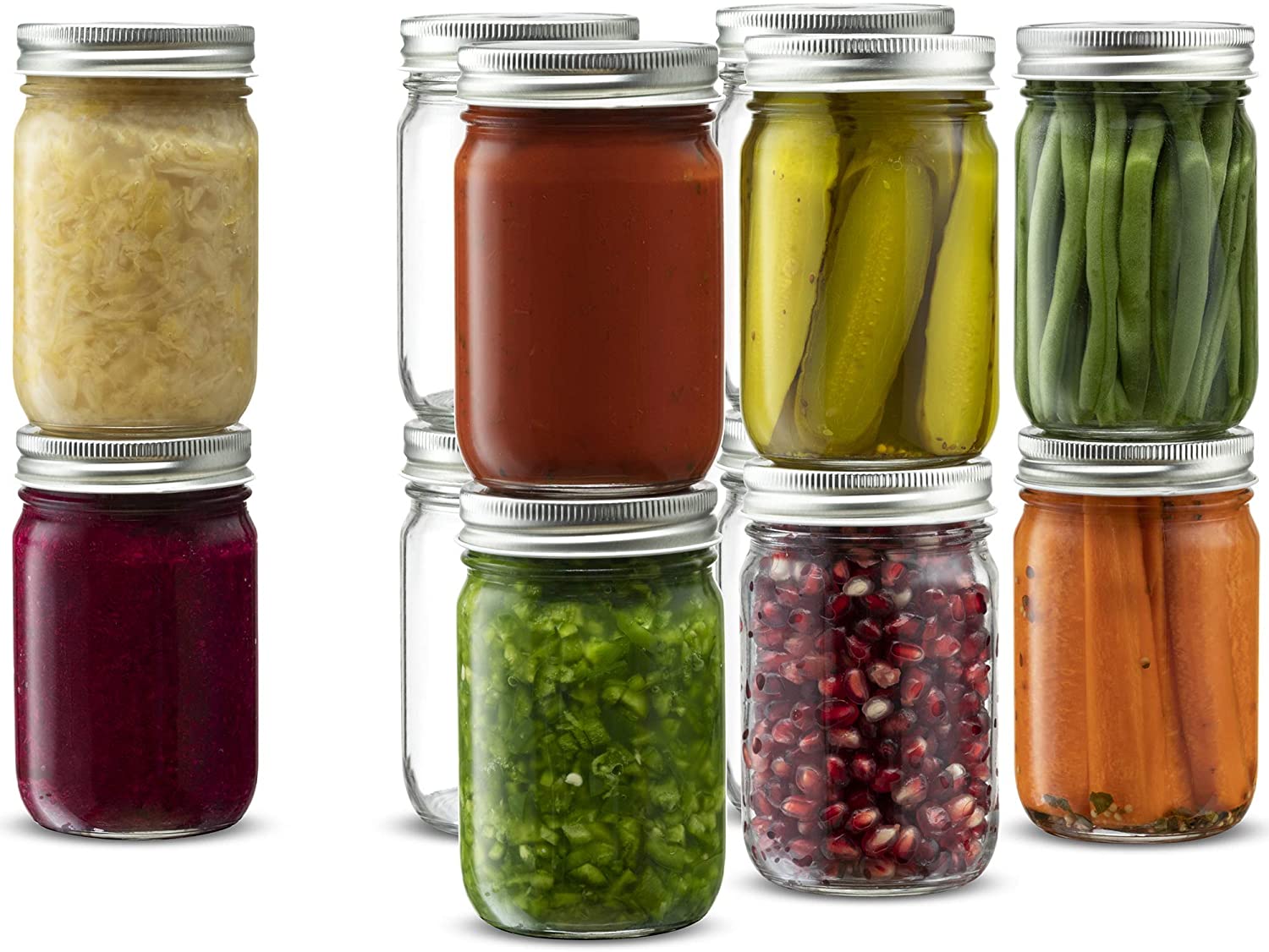 16-Ounces Regular/Wide Mouth Mason jars with Lid