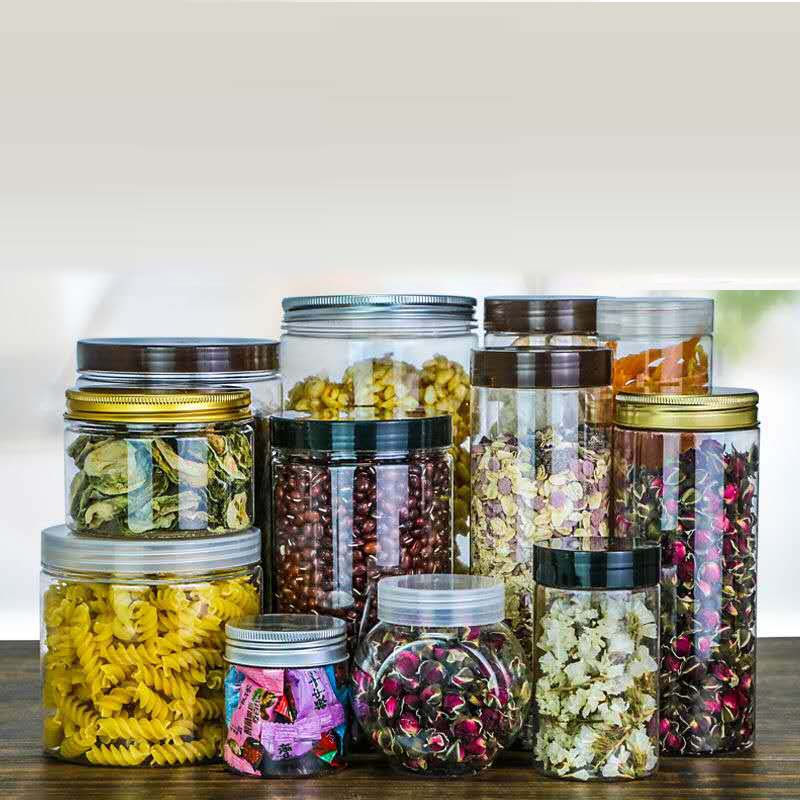 16 Oz Clear Empty PET Storage Jars with Lid Food Grade Plastic Fruit Container with Multi Purpose BPA Free