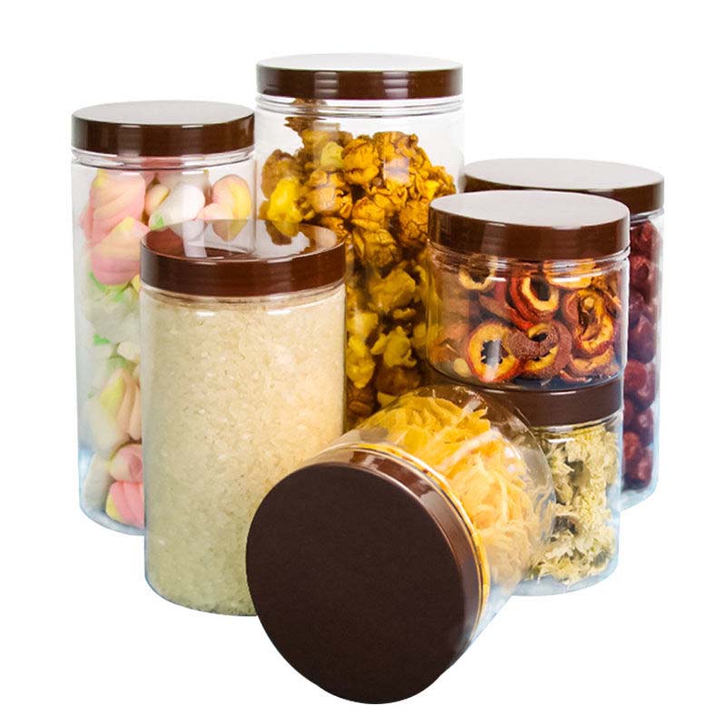 16 Oz Clear Empty PET Storage Jars with Lid Food Grade Plastic Fruit Container with Multi Purpose BPA Free