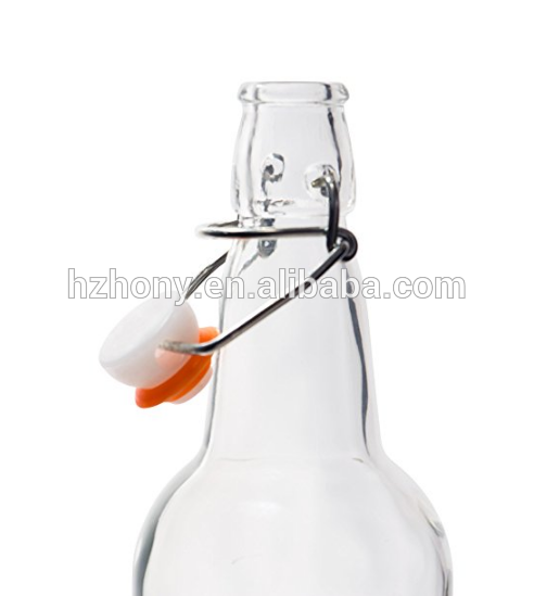 16 Oz Glass Home Brewing Bottles System- Grolsch-Style: Also used as a Wine Fermenter, Reusable kombucha Tea Bottle & Easy Seal