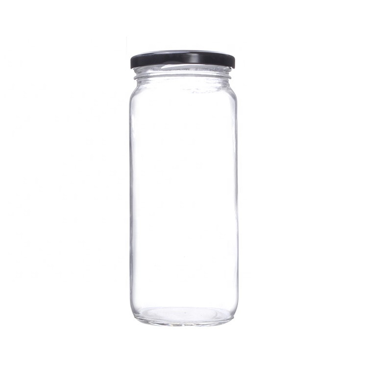 16 oz 500ML Clear Tall Beverage Glass Jar Supplier with Gold Metal Lid